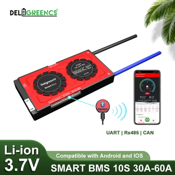 BMS 10S Smart BMS 30A 40A 60A UART 485 Bluetooth LAHKO BT za 36V Li-ionske Baterije za Shranjevanje Energije Z Bilanco