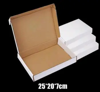 Novo 25*20*7 cm Karton Papir Paket 10Pcs/veliko Darilo Bela Knjiga Škatle Poslovnih Dostave Poštni Polje