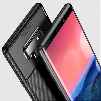Za Samsung Galaxy Note 9 Primeru Luxuxry Ogljikovih vlaken Kritje Shockproof Primeru Telefon za Samsung Note9 9 Kritje Popolna Zaščita Odbijača