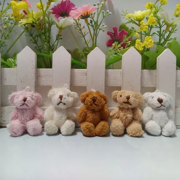 50 kos/veliko, 4 cm na 4,5 cm Risanka Dolge Volne Plišastih Mini medvedek Skupno Golimi Medved Taktika Medved Obeski , 4 barv, da izberejo