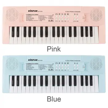 37 Elektronske Tipke Tipkovnice Klavir Digitalne Glasbe Tipko Odbor z Mikrofonom Glasbeni Razsvetljenje Roza in Modro Neobvezno