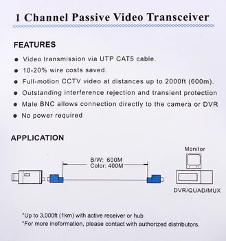 10Pairs CCTV Opremo CCTV Video Balun Sprejemnik, Zavite 1Channel BNC Pasivne Transceivers Za AHD TVI CVI 1080P 720P Kamera