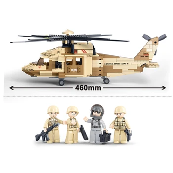 Vojaške Serije Zračnih Sil Helikopter Vojske Z Vojaki Številke Sluban 0509 Izobraževalne DIY gradniki Igrača Za Otroke Boy