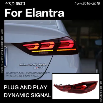 AKD Avto Styling Rep Lučka za Hyundai Elantra LED Rep Svetlobe 2017-2019 Elantra DRL Dinamičnih Signalov Zavore Povratne auto Dodatki