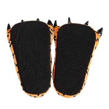 Unisex kombinaciji živali Mokomoko toplo natikači soba čevlji puhasto mehko dno zimski sobi nositi čevlje (tiger ročaj, L)