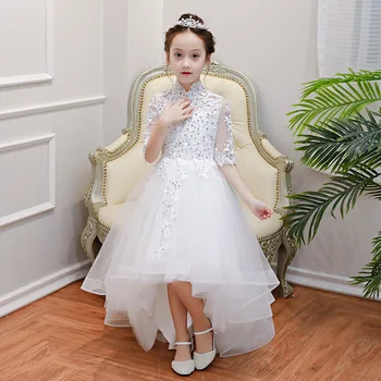 Dekleta, ki se udeleži pogostitve prvi belo obleko 2019 novo belo poročno obleko dekle, Princesa Rojstni vestidos de fiesta