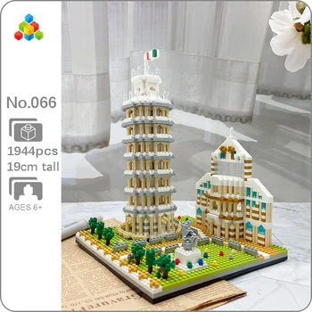 YZ 066 Svetovno Znane Arhitekture Poševni Stolp v Pisi 3D Model DIY Mini Diamond Bloki, Opeke Stavbe Igrača za Otroke, št Polje