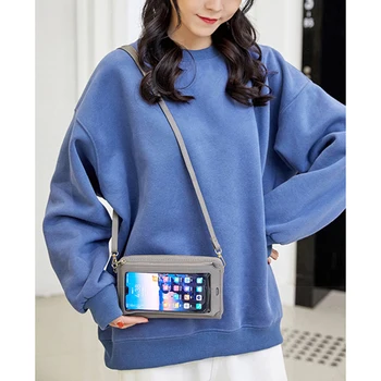 Mini Crossbody Ramo Torbe, Ženske Multi-funkcionalne Otipljiva Mobilni Telefon, Denarnico Kartico Torbici Ženske torbice Ženski Messenger Bag