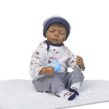 Črne Lutke African American bebe prerojeni mehki silikonski baby doll 20 palčni novorojenih dojenčkov živ realistična lutka igrače darilo