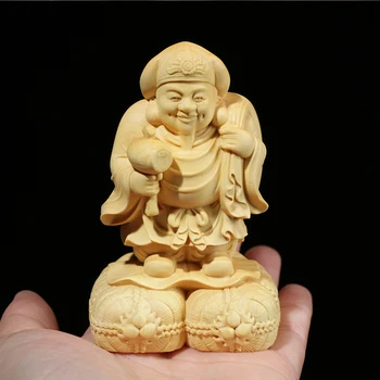 6 CM/10 CM Šimšir Kip Lesa Buda CraftHome Dekor Feng Shui Urad Dekoracijo Kiparstvo Japonski Bog Bogastva, Mahakala