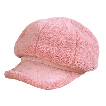 Pozimi Baretka klobuk Ženske Zimske Kape za Ženske Ravno Klobuki Volne Toplo Vojske Salior Vojaški Klobuk Octagonal skp