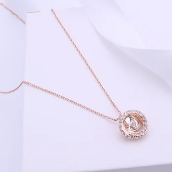 QSJIE Visoke kakovosti SWA novo vrsto spirala v obliki srca ženski clavicle Ogrlico, Obesek, Očarljivo modni nakit