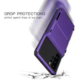 L-FADNUT Natančno Hibridni Shockproof Režo za Kartice Flip Primeru za HUAWEI P30 Pro P Smart 2019 P20 Oklep zaščitni Pokrov Silikonski Coque