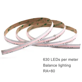RGB COB LED Trak 24V 630 Led/m, Mehko Prilagodljivo COB Pisane Trak za Mobilne APLIKACIJE pod Nadzorom Svetlobe LED za Notranjo Dekoracijo Razsvetljavo