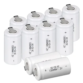 SC bela 1300mAh ni-cd 1.2 v baterije za ponovno polnjenje baterij 4.25 cm*2,2 cm 1,2 v baterije za električno orodje,