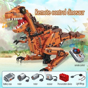 1092PCS Tehnika Električni RC Tyrannosaurus gradniki Mesto Jurassic Svetu Dinozaver Opeke Igrače Za Otroke Darila