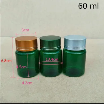 60ML 120ml Zelena Modra Rjava Tabletke Plastičnih Pakiranje Steklenic v Prahu, Vzorec Prazen Organizator Kozmetični Posode 50 Kos Brezplačna Dostava