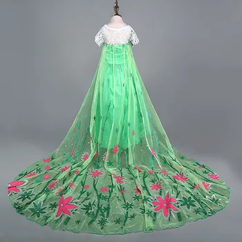 2020 Poletje Zelena Elsa Obleko Dekleta, Cosplay Stranke Obleke Princesa Anna Kostumi za noč Čarovnic Vestidos za Otroke Elza Obleko