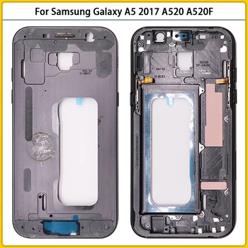 Novo A520 Celotno Ohišje Ohišje Za Samsung Galaxy A5 2017 A520F Sredini Okvir Šasije Ploščo Baterije Zadnji Pokrov, Vrata Zadaj Pokrov Replac
