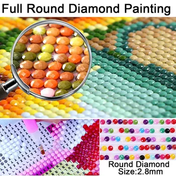 Psa Živali DIY 5D Diamond Slikarstvo Križ Ctitch Kompleti za Poln Krog Vaja Mozaik Diamond Vezenje Okrasnih Wall Art Dom Dekor