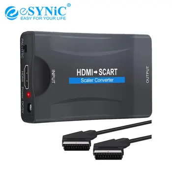 ESYNiC HDMI za SCART Pretvornik HDMI Kompozitni Video HD Stereo Zvočna kartica Z 1,5 m Scart Kabel za SKY Blu Ray, DVD, STB HDTV