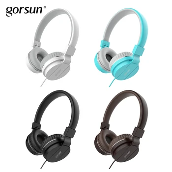 Žične Slušalke Gorsun GS779 Lahki Stereo Zložljive Nastavljiv Slušalke Slušalke Buit v Mic za telefone Računalnik PC Xiaomi