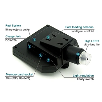 G600W Digitalni Mikroskop 4.3 Palčni LCD-Zaslon USB Mikroskop Spajkanje Video Mikroskopom Kamero Telefona Popravila nifier-NAS Plug
