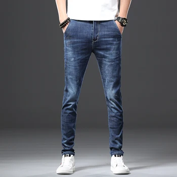 Jantour blagovne Znamke 2021 Novih Moških Slim fit Elastična Jeans, Moda Poslovnih Klasični Slog Skinny Jeans Traper Hlače Hlače Moški