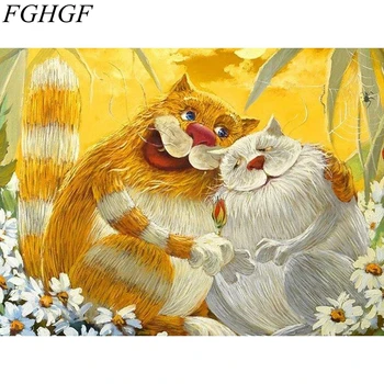 FGHGF Novih brez okvirjev Slik, Digitalne Oljna slika Poroko Dekorativni Ročno Naslikana Na Platno Z Številkami Stenske Nalepke