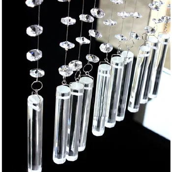 10pcs/lot 14*150mm jasno octagonal steklo držijo bar visi pribor obesek kristalni lestenec prizmo razsvetljavo dekor