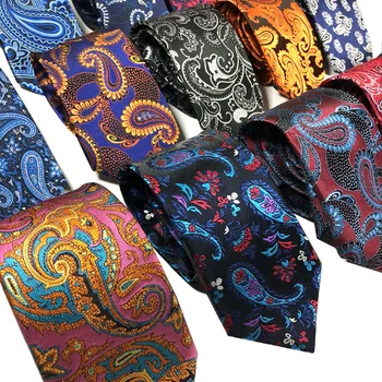 Luksuzni Klasike Mans Kravato Paisley 8 cm Žakarske Tkanine Cravatta Vezi Človek Ženin Poslovnih Kravatni svate Mens Darila