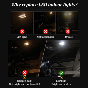 18Pcs Canbus LED Parkiranje City light + registrske tablice Žarnica + Notranje Luči Komplet Za Mercedes Benz C Razred W203 Limuzina (2000-2007)