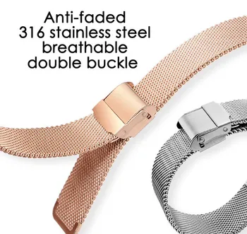 18 20 22 mm Mehka Milanese Watchband Sponke Zamenjava Pasu Watch Oprema Trak Za Samsung Galaxy Watch 3/Aktivna 2 Zapestnica