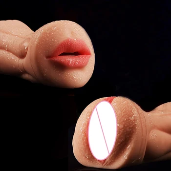 Realistična Vagina Spolnih Igrač za Moške Muco Moški Masturbator Ustni Dvojna Luknja 2 v 1 Silikonski Intimno Sex Shop Moški Erotične Igrače