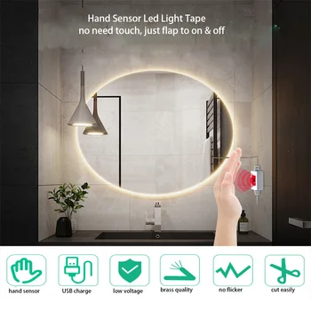 Smart LED Trak Z USB Nepremočljiva Gibanja Strani Senzorja za dekoracijo ali osvetlitev Ogledala Luč kopalnico Kitch omaro, nočne svetilke