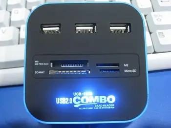 ZVEZDIŠČE USB Combo Vse V Enem USB 2.0 Micro SD High Speed Card Reader 3 Vrata Adapter, Priključek za Tablični PC Računalnik, Prenosni računalnik