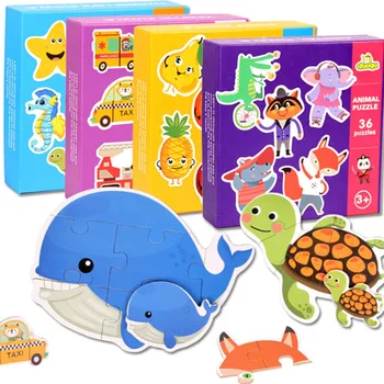 Otrok, Lesene Živali, Spoznavanja Puzzle Božična Darila Za Otroka Učenje In Izobraževanje Puzzle Igrača Sadje Učenje Izobraževalne Igrače