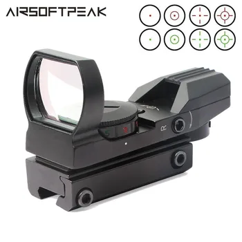 20 mm Železniškega Riflescope Lovska Optika Holografski Rdeče in Zeleno Piko Pogled Reflex 4 Reticle Taktično Področje Collimator Očeh