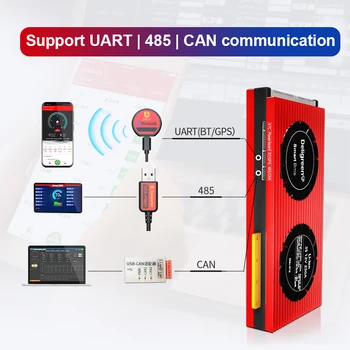 Bluetooth 16S 150A 200A 250A Smart BMS LiFePO4 Baterije BMS za PC / Telefon 48V Baterije z LAHKO communicatio UART RS485