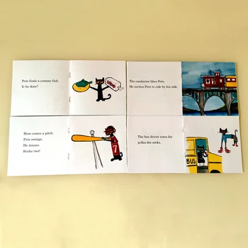 Naključno 4 Knjige 13x13cm slikanic Za Otroke, Otrok, Dojenček angleški Pete Mačka Serije Storybook Otrok IQ EQ Usposabljanje Spanjem Zgodba