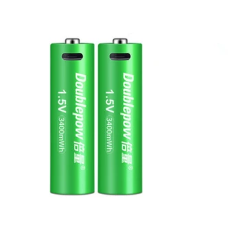2Pcs Novo 1,5 V 3400mWh AA baterija za ponovno polnjenje USB polnilna litijeva baterija z Micro USB kabel za hitro polnjenje