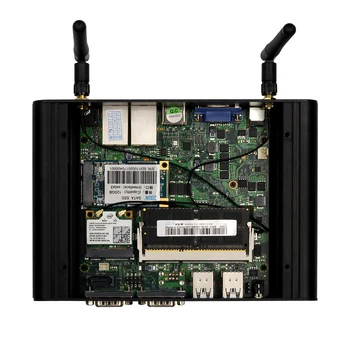 Mini PC Intel Core i7 5500U DDR3L mSATA SSD 2*RS232 Dvojno NIC Gigabit Ethernet 300M Wi-Fi 4*USB3.0 HDMI VGA Support Windows, Linux,