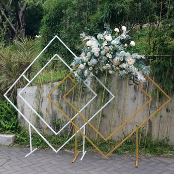 JAROWN Poroko Arch Rhombus Polica Ozadje Okvir Quadrilateral Geometrijo Roža Stojalo za Fotografiranje Rekvizitov, Poročni Aranžma Dekor