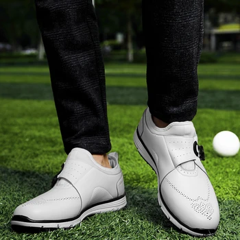 Nov Trening Dihanje Golf Čevlji Moški Bela Rdeča Anti Slip Spikless Golf Obutev za Moške, Visoke Kakovosti Golf Superge