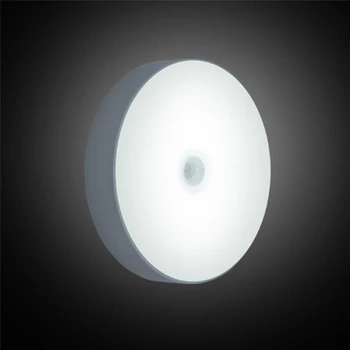 CLAITE 6 LED USB Polnilne PIR Senzor Gibanja za Nadzor Svetlobe LED Nočna Lučka Magnet Stenske Luči za Omarico ob Postelji Toplo Bela
