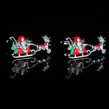 SAVOYSHI Santa Claus zapestne gumbe za Mens Majica Lisice Visoko Kakovostnega Emajla manšetni Božično Darilo Moški Nakit Brezplačno graviranje