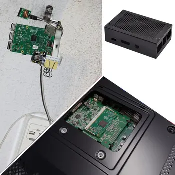 Za Raspberry Pi 3 Model B+ Aluminijasto Ohišje Črno Ohišje Kovinsko Ohišje za RPI 3 Model B Združljiv Za Raspberry Pi Model B 3