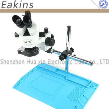 Eakins 3,5 X-45X Trinocular Stereo Microscop WF10X/20 Univerzalno Bracke 144 LED Luči + Mat