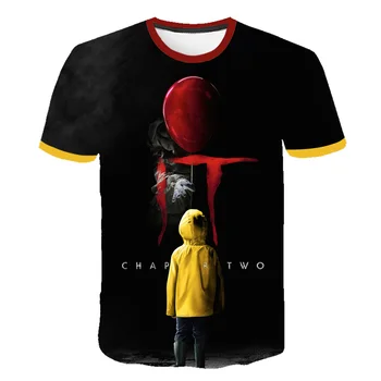 Horror Fantastika Poletje Priložnostne 3D Tiskanih Stephen King je To Otroci T-shirt Kratek rokav Otroci Grozo Klovn, fant/dekle, T-majice