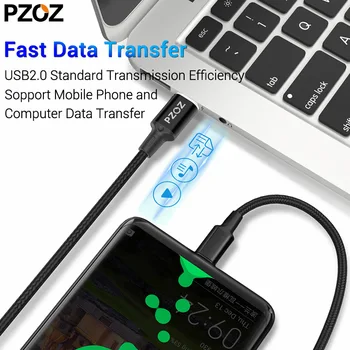 PZOZ Tip C do USB C Magnetno Kabel usb Za Novi MacBook Pro Huawei Matebook 100W PD Hitro Magnet Polnilnik USB-C Hitro Polnilnik Kabli